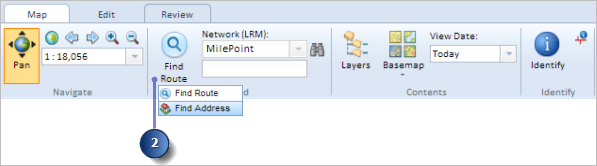 Select Find Address in Roadway Characteristics Editor Select Find Address in Roadway Characteristics Editor